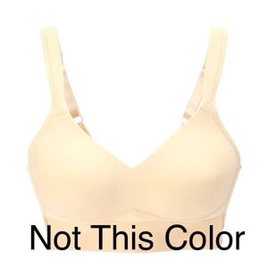 Rhonda Shear Bras Set of 2 Large Molded Cup Padded Wrap Back Tan and Light Pink